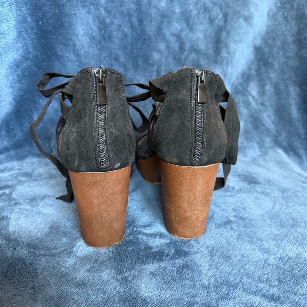 Black and Brown Platform Shoes with Sturdy Sole - Picture 6 of 8